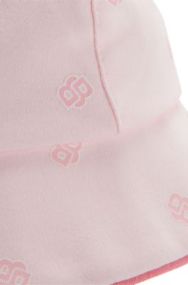 Baby hat with Double B monograms, light pink