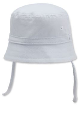 Gorro de pescador para beb&eacute;s de algod&oacute;n con logo bordado, Celeste
