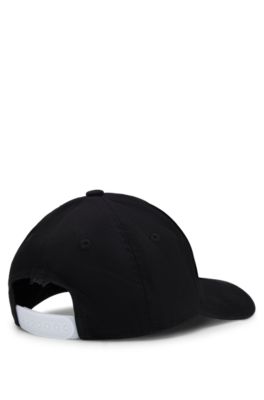 Gorra para ni&ntilde;os de sarga de algod&oacute;n con logo estampado con acabado de goma, Negro