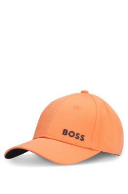 Kids' cap with contrast logo print, Orange