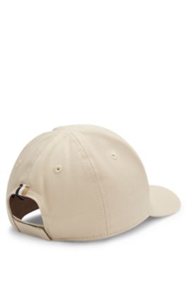 Kids' cap with contrast logo print, Beige