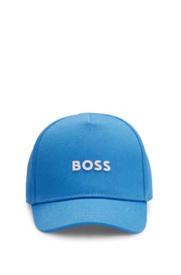 Kids' cap with contrast logo print, Blue
