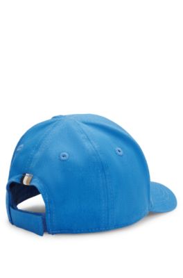 Kids' cap with contrast logo print, Blue
