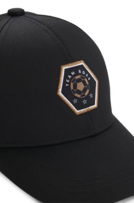 Kids' cap with embroidered logo, Black