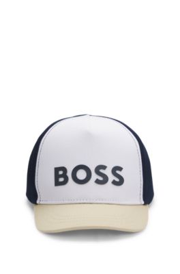 Kids' logo-print cap with colour-blocking, White