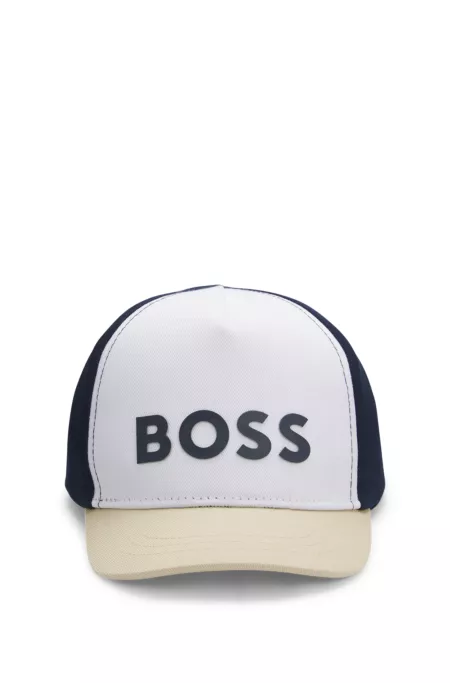 Kids' logo-print cap with colour-blocking