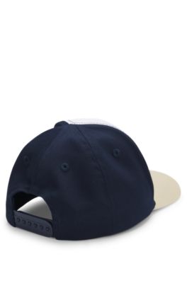 Kids' logo-print cap with colour-blocking, White
