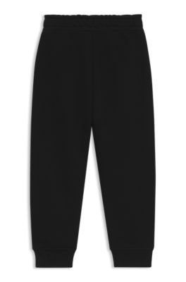 Pantalones de ch&aacute;ndal de algod&oacute;n para ni&ntilde;os con logo estampado, Negro