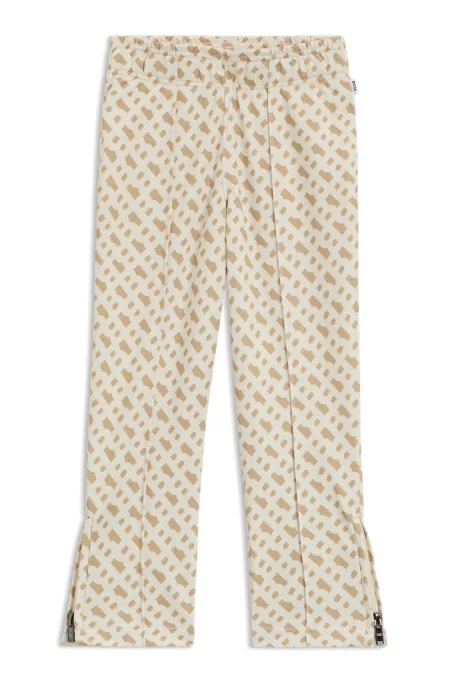 Kids' zip-hem tracksuit bottoms with monogram print