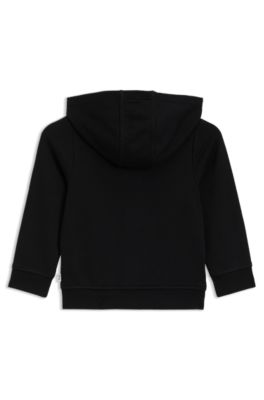 Kids' logo-print zip-up hoodie in a cotton blend, Black