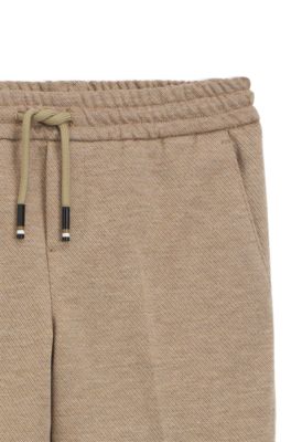 Kids' suit trousers in stretch fabric, Beige