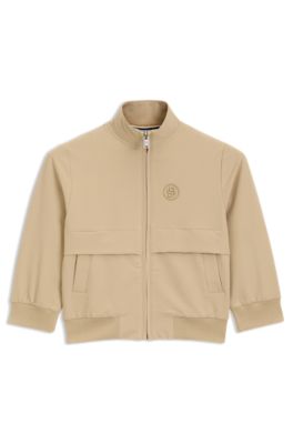 Chaqueta con cremallera para ni&ntilde;os con monograma Double B, Beige