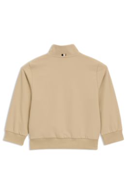 Chaqueta con cremallera para ni&ntilde;os con monograma Double B, Beige