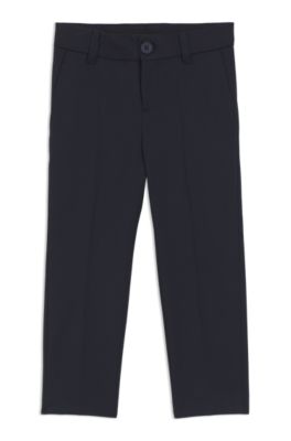 Pantalones regular fit de lana el&aacute;stica para ni&ntilde;os, Azul oscuro