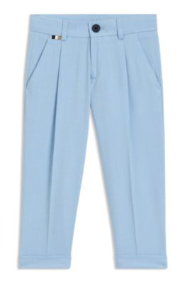 Pantalones de traje en tejido el&aacute;stico para ni&ntilde;os, Celeste