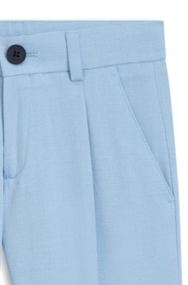 Pantalones de traje en tejido el&aacute;stico para ni&ntilde;os, Celeste