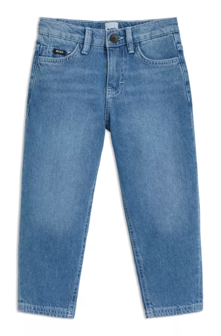 Kids' loose-fit jeans in blue denim