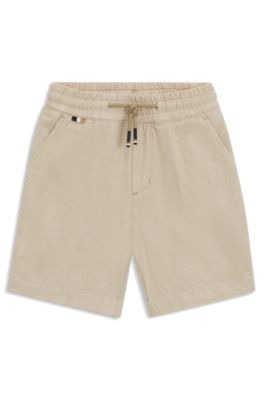 Kids' shorts in linen and cotton, Beige