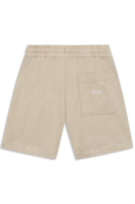Kids' shorts in linen and cotton, Beige
