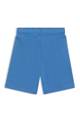 Shorts para ni&ntilde;os en forro polar de algod&oacute;n con logo estampado, Azul