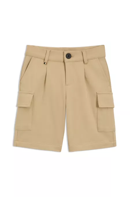 Kids' cargo shorts in stretch piqué