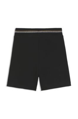 Shorts de algod&oacute;n para ni&ntilde;os con cintura a rayas, Negro
