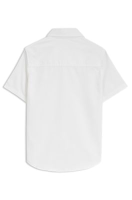 Camisa regular fit para ni&ntilde;os en algod&oacute;n Oxford, Blanco