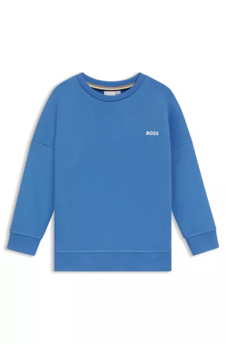 Kids' contrast-logo sweatshirt in a cotton blend