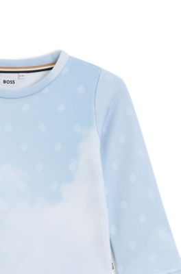 Kids' sweatshirt with Double B monograms and clouds, Light Blue