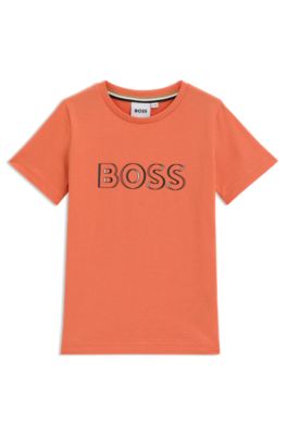 Kids' logo-print T-shirt in cotton, Orange