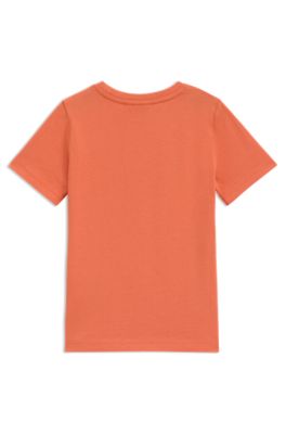 Kids' logo-print T-shirt in cotton, Orange