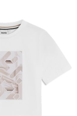 Kids' monogram-artwork T-shirt in cotton, White