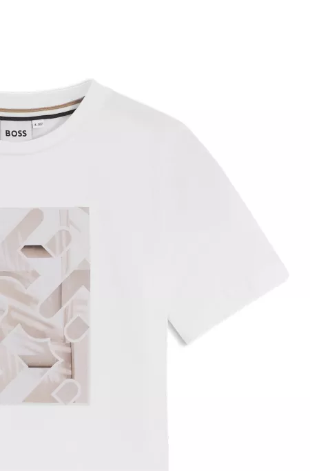 Kids' monogram-artwork T-shirt in cotton