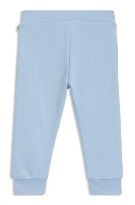 Kids' logo-print tracksuit bottoms in a cotton blend, Light Blue