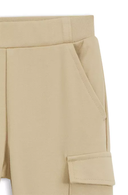 Kids' cargo tracksuit bottoms in stretch piqué