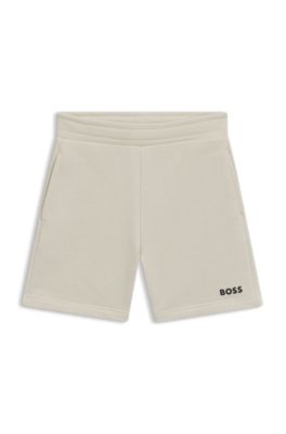 Kids' logo-print shorts in a cotton blend, Light Beige