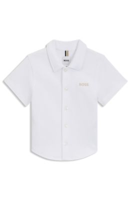Kids' regular-fit shirt in cotton jersey, White