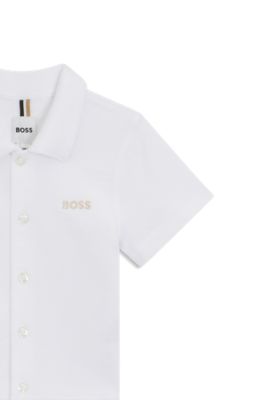 Kids' regular-fit shirt in cotton jersey, White