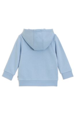 Kids' logo-print zip-up hoodie in a cotton blend, Light Blue
