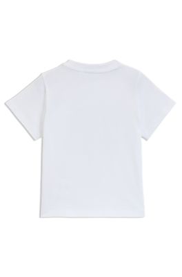 Kids' triple-logo T-shirt in cotton, White
