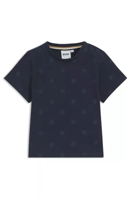 Kids' cotton T-shirt with Double B monograms