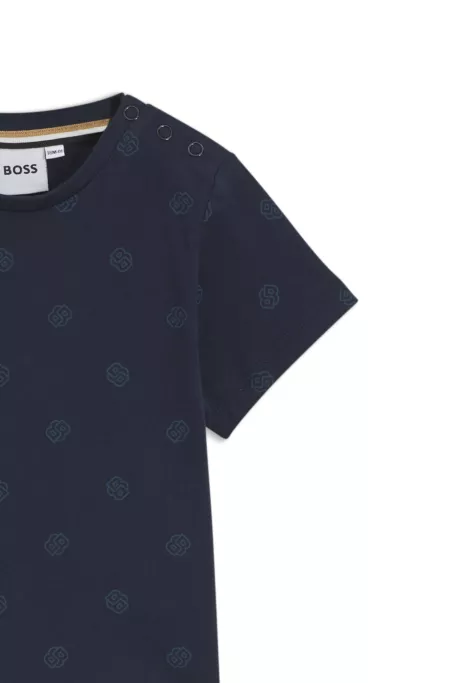 Kids' cotton T-shirt with Double B monograms