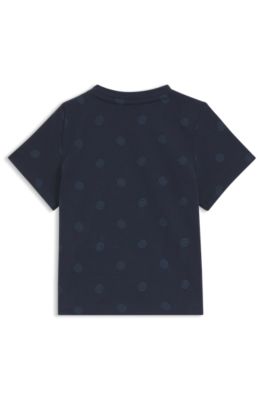 Kids' cotton T-shirt with Double B monograms, Dark Blue