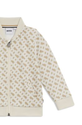 Kids' tracksuit with monogram pattern, Light Beige