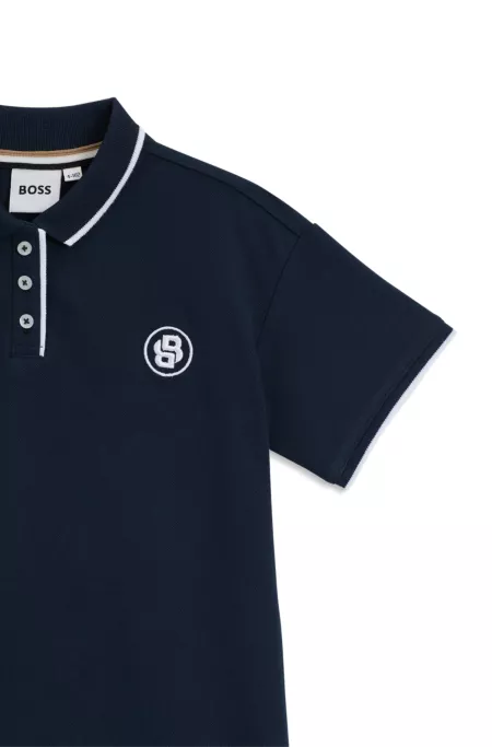 Kids' polo dress in stretch-cotton piqué