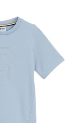 Vestido de punto para ni&ntilde;as con monograma Double&nbsp;B bordado, Celeste