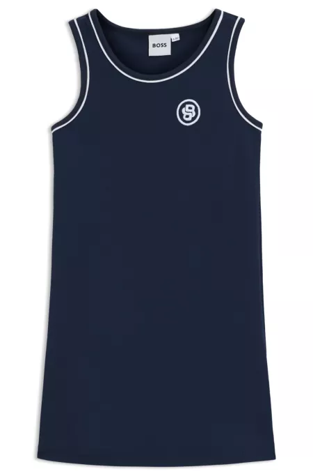 Kids' sleeveless dress with Double B monogram