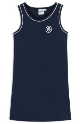 Vestido sin mangas para ni&ntilde;as con monograma Double&nbsp;B, Azul oscuro