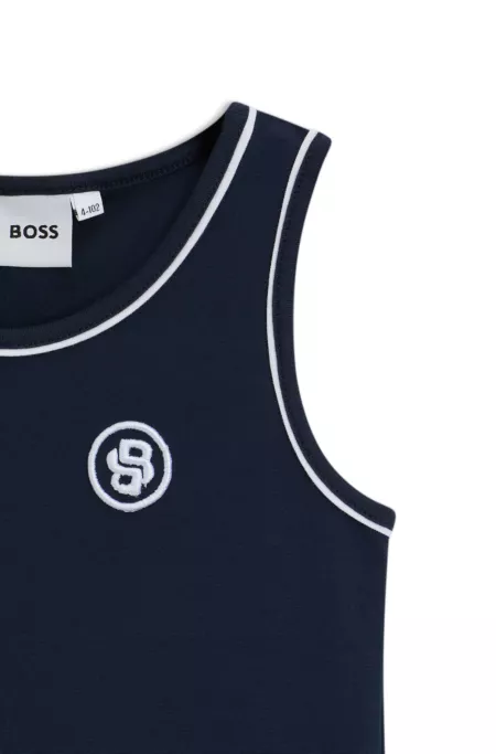 Kids' sleeveless dress with Double B monogram