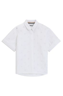 Camisa de manga corta para ni&ntilde;os con monogramas Double&nbsp;B, Blanco